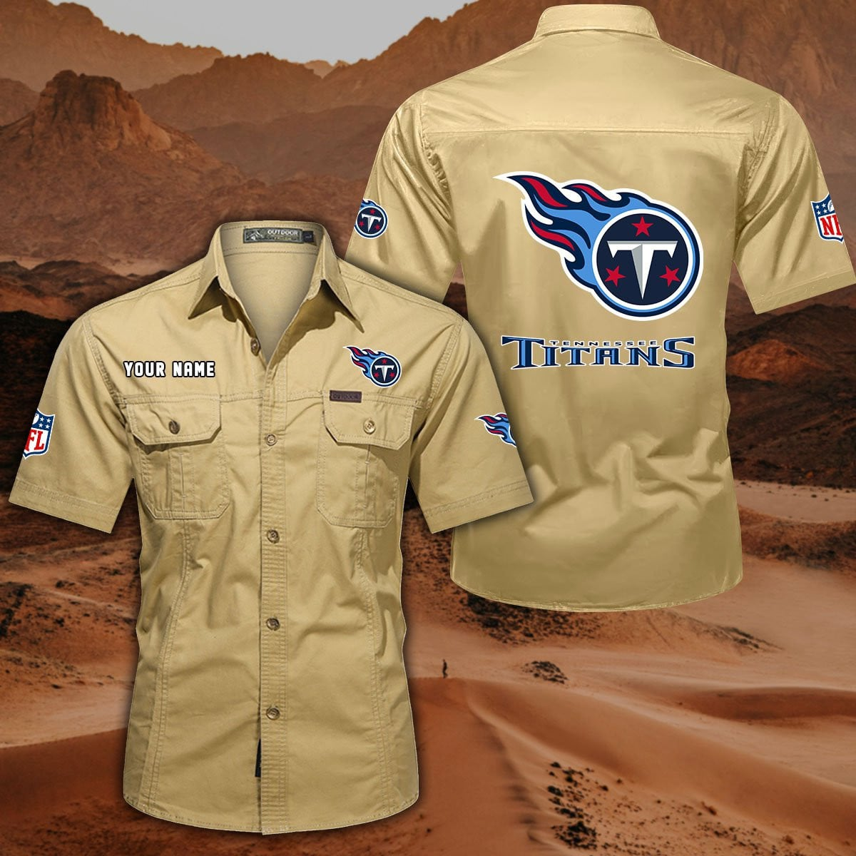 SPECIAL EDITION - NEW CUSTOMIZED NFL31 TST TENNESSEE TITANS MUTICOLOR MEN'S CARGO SHIRT