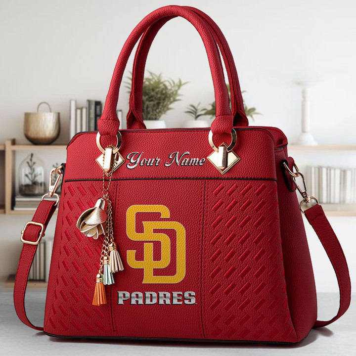 LIMITED EDITION - NEW CUSTOMIZED MLB18 SDP SAN DIEGO PADRES ZIP HANDBAG MULTICOLOR