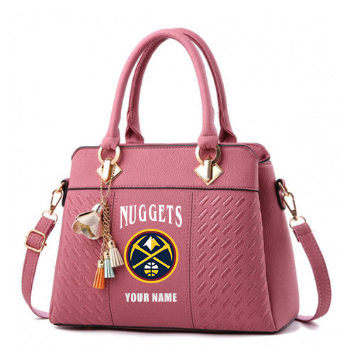 LIMITED EDITION - NEW CUSTOMIZED NBA08 DNU DENVER NUGGETS ZIP HANDBAG MULTICOLOR