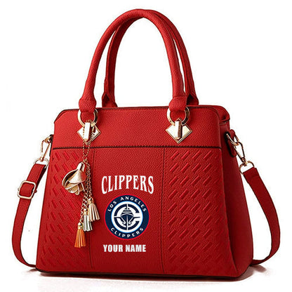 LIMITED EDITION - NEW CUSTOMIZED NBA10 LCL LOS ANGELES CLIPPERS ZIP HANDBAG MULTICOLOR