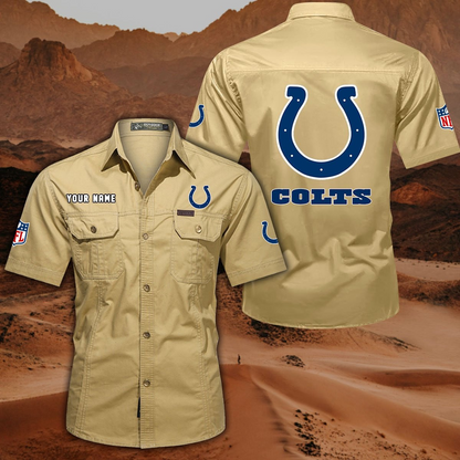 SPECIAL EDITION - NEW CUSTOMIZED NFL17 IDC INDIANAPOLIS COLTS MUTICOLOR MEN'S CARGO SHIRT