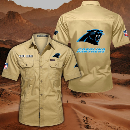 SPECIAL EDITION - NEW CUSTOMIZED NFL23 CLP CAROLINA PANTHERS MUTICOLOR MEN'S CARGO SHIRT
