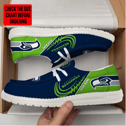 [SPECIAL OFFER] NEW CUSTOMIZED NFL06 SSH SEATTLE SEAHAWKS LOAFER SHOES