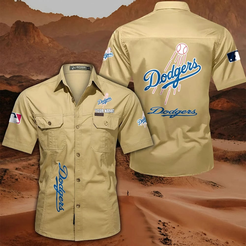 LIMITED EDITION - NEW CUSTOMIZED MLB02 LAD LOS ANGELES DODGERS MEN'S CARGO SHIRT