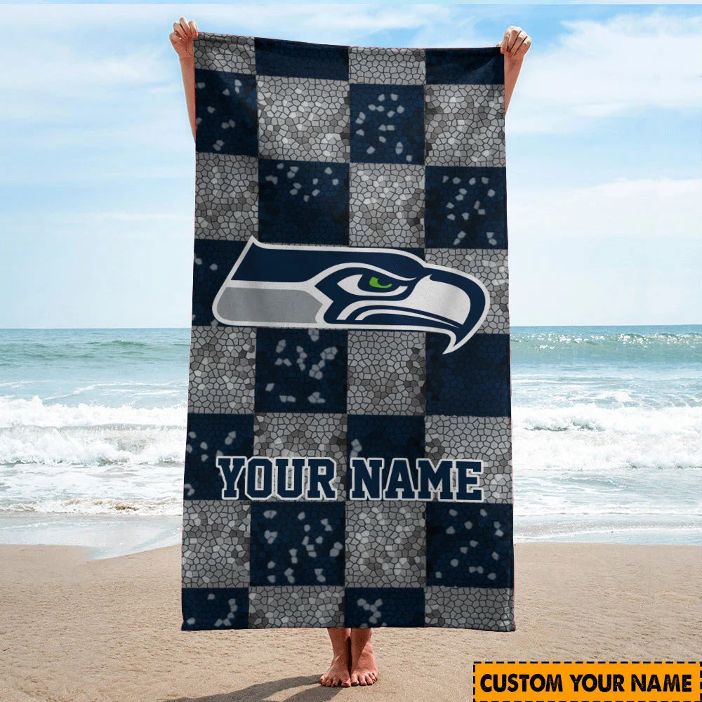 LIMITED EDITION - NEW CUSTOMIZED NFL06 SSH SEATTLE SEAHAWKS BEACH TOWEL