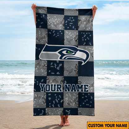 LIMITED EDITION - NEW CUSTOMIZED NFL06 SSH SEATTLE SEAHAWKS BEACH TOWEL