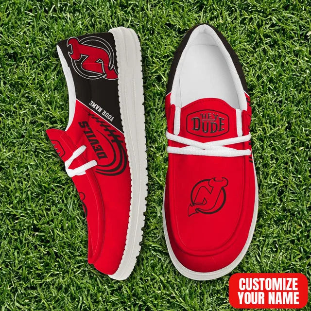 [SUPER SALE] NEW CUSTOMIZED NHL06 NJD NEW JERSEY DEVILS PREMIUM LOAFER SHOES