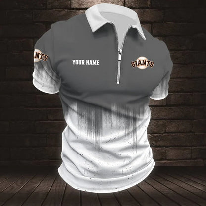 [FLASH SALE] NEW CUSTOMIZED MLB06 SFG SAN FRANCISCO GIANTS ZIP POLO SHIRT