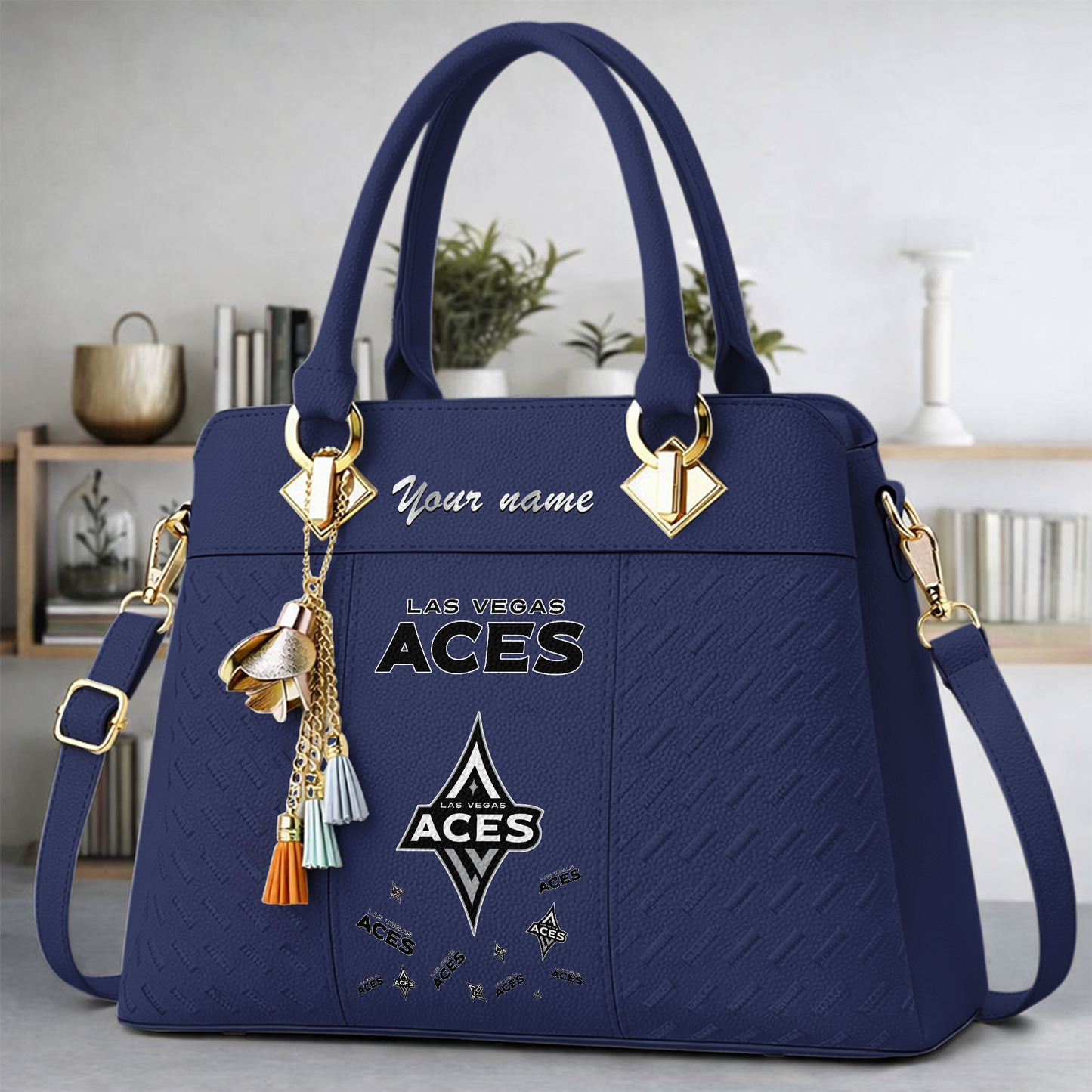 [FAN FAVORITE] NEW CUSTOMIZED WNBA07 LVA LAS VEGAS ACES MULTICOLOR HANDBAG