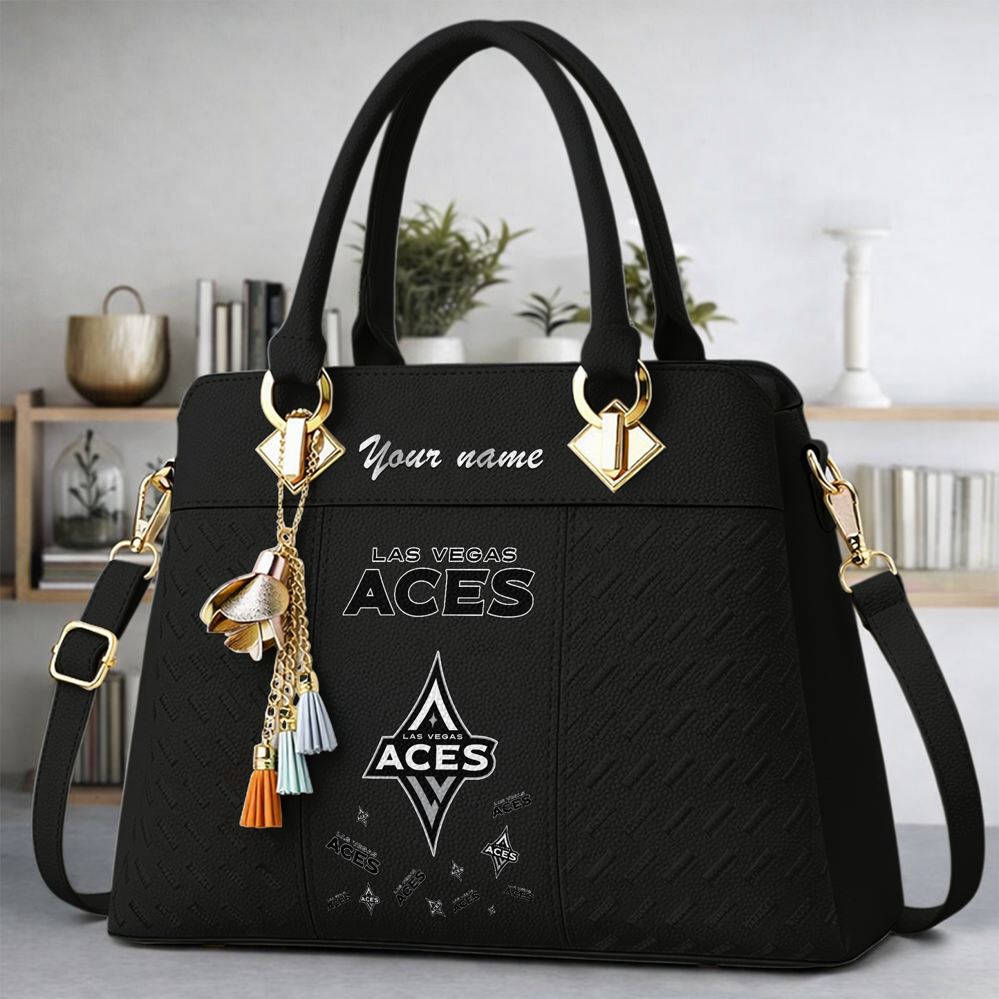 [FAN FAVORITE] NEW CUSTOMIZED WNBA07 LVA LAS VEGAS ACES MULTICOLOR HANDBAG