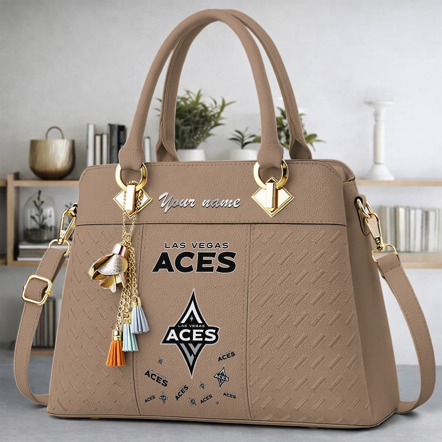 [FAN FAVORITE] NEW CUSTOMIZED WNBA07 LVA LAS VEGAS ACES MULTICOLOR HANDBAG