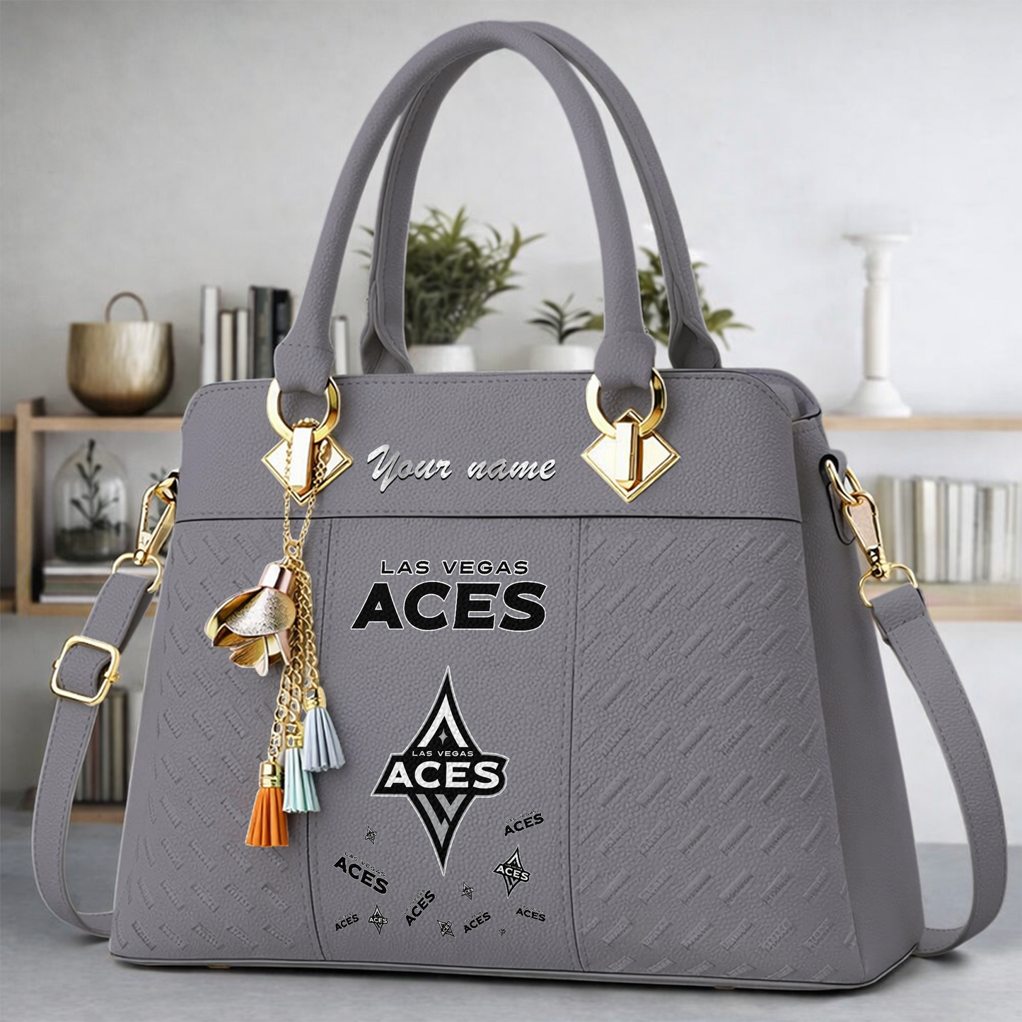 [FAN FAVORITE] NEW CUSTOMIZED WNBA07 LVA LAS VEGAS ACES MULTICOLOR HANDBAG