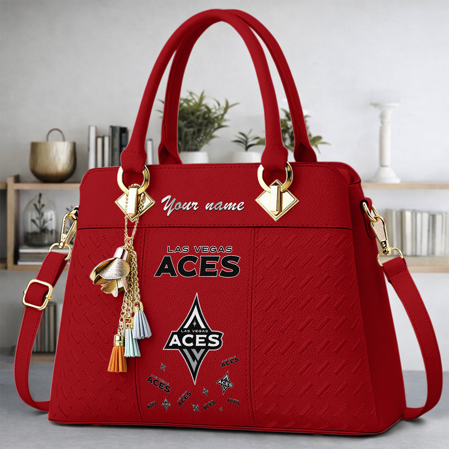 [FAN FAVORITE] NEW CUSTOMIZED WNBA07 LVA LAS VEGAS ACES MULTICOLOR HANDBAG