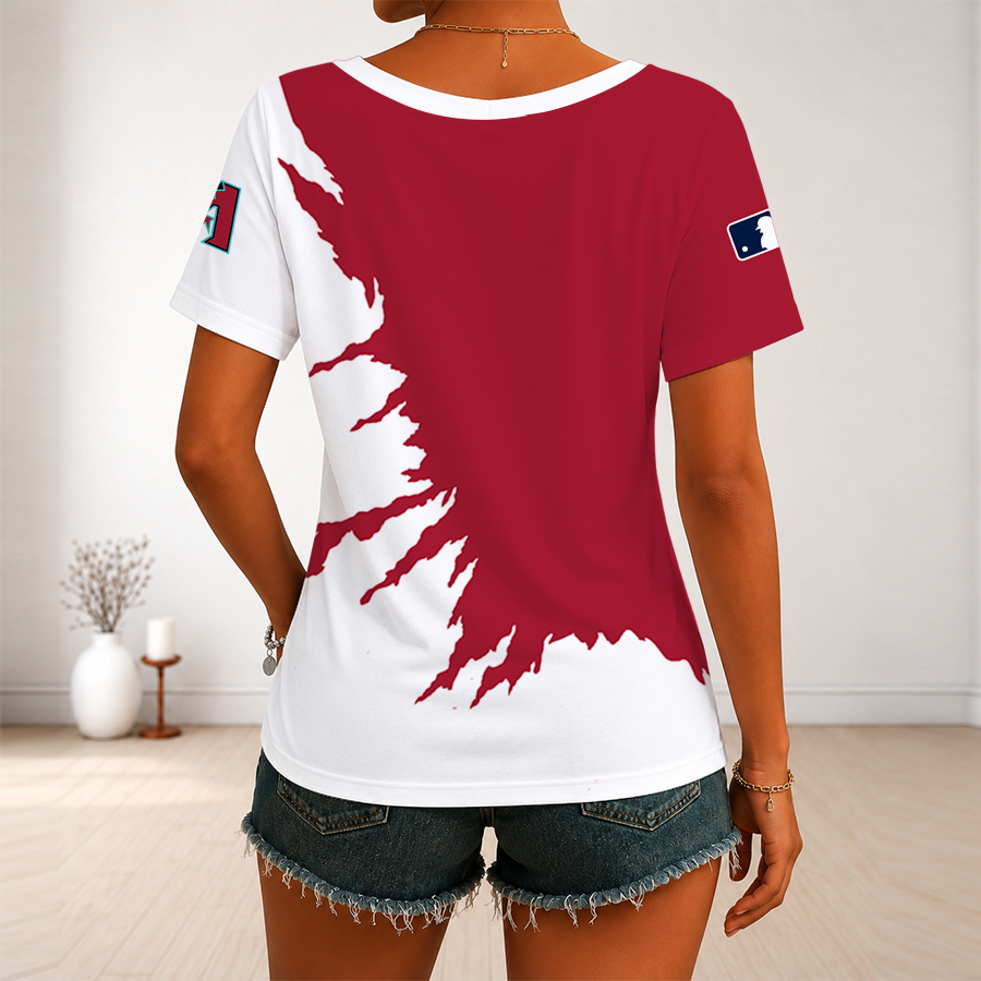 [FLASH SALE] NEW CUSTOMIZED MLB07 ADS ARIZONA DIAMONDBACKS V-NECK FEMALE SHIRT