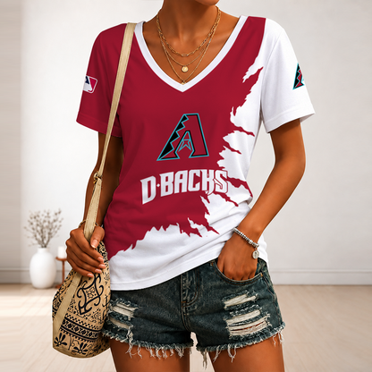 [FLASH SALE] NEW CUSTOMIZED MLB07 ADS ARIZONA DIAMONDBACKS V-NECK FEMALE SHIRT