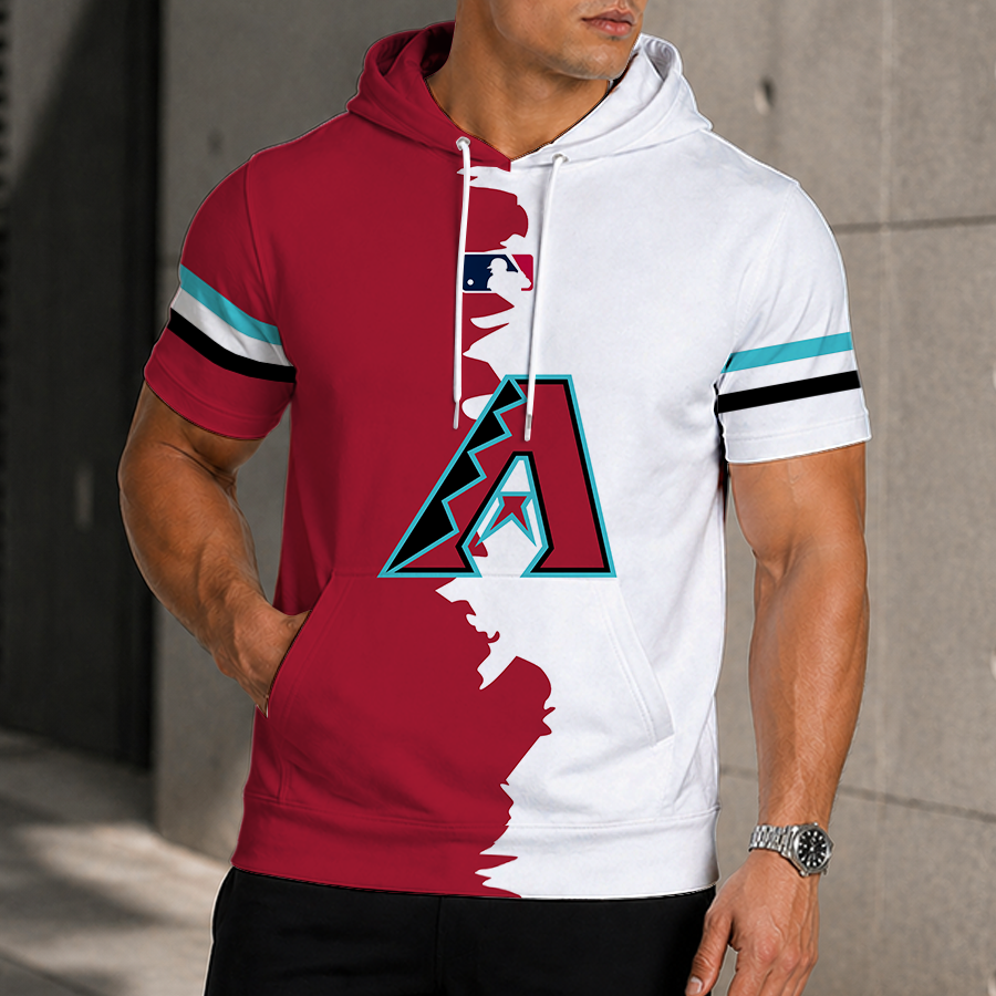 LIMITED EDITION - NEW CUSTOMIZED MLB07 ADS ARIZONA DIAMONDBACKS SHORT SLEEVE HOODIE