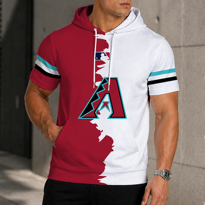 LIMITED EDITION - NEW CUSTOMIZED MLB07 ADS ARIZONA DIAMONDBACKS SHORT SLEEVE HOODIE