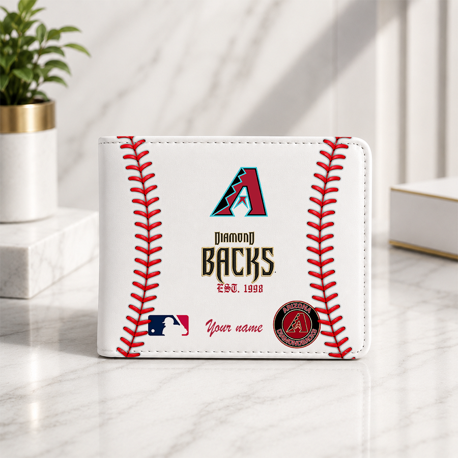 LIMITED EDITION - NEW CUSTOMIZED MLB07 ADS ARIZONA DIAMONDBACKS LEATHER WALLET
