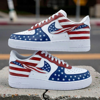 [HOT DEAL] NEW CUSTOMIZED PATRIOTIC AMERICAN FLAG AIR FORCE 1 SHOES