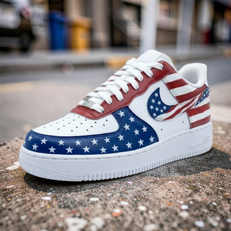 [HOT DEAL] NEW CUSTOMIZED PATRIOTIC AMERICAN FLAG AIR FORCE 1 SHOES
