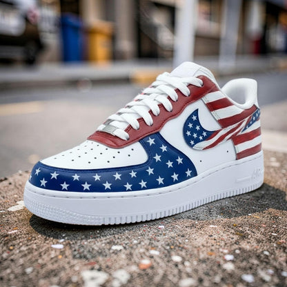 [HOT DEAL] NEW CUSTOMIZED PATRIOTIC AMERICAN FLAG AIR FORCE 1 SHOES