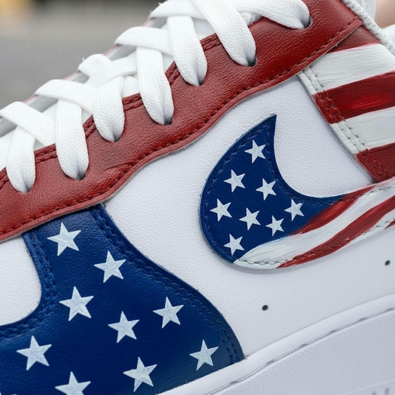 [HOT DEAL] NEW CUSTOMIZED PATRIOTIC AMERICAN FLAG AIR FORCE 1 SHOES