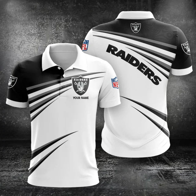 VIRAL EDITION - NEW CUSTOMIZED NFL07 LVR LAS VEGAS RAIDERS POLO, T-SHIRT & SHORT PANTS SET