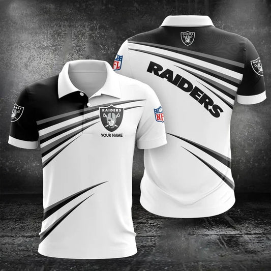 VIRAL EDITION - NEW CUSTOMIZED NFL07 LVR LAS VEGAS RAIDERS POLO, T-SHIRT & SHORT PANTS SET