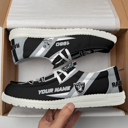 [SPECIAL OFFER] NEW CUSTOMIZED NFL07 LVR LAS VEGAS RAIDERS LOAFER SHOES