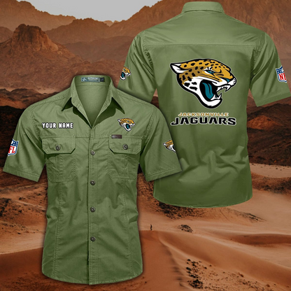 SPECIAL EDITION - NEW CUSTOMIZED NFL30 JSJ JACKSONVILLE JAGUARS MUTICOLOR MEN'S CARGO SHIRT