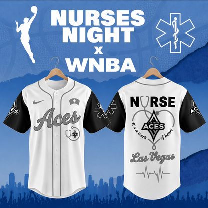 TOP SELLING - NEW CUSTOMIZED WNBA07 LVA LV ACES x NURSES NIGHT BASEBALL JERSEY