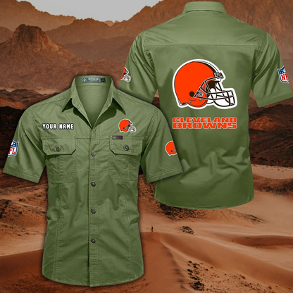 SPECIAL EDITION - NEW CUSTOMIZED NFL29 CLB CLEVELAND BROWNS MUTICOLOR MEN'S CARGO SHIRT
