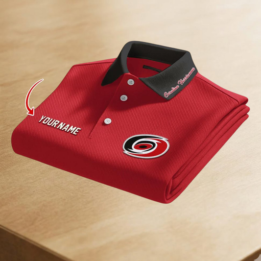 LIMITED EDITION - NEW CUSTOMIZED NHL07 CLH CAROLINA HURRICANES POLO SHIRT