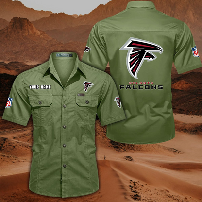 SPECIAL EDITION - NEW CUSTOMIZED NFL18 ATF ATLANTA FALCONS MUTICOLOR MEN'S CARGO SHIRT