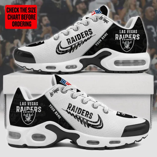 LIMITED EDITION - NEW CUSTOMIZED NFL07 LVR LAS VEGAS RAIDERS AIR MAX PLUS SNEAKERS