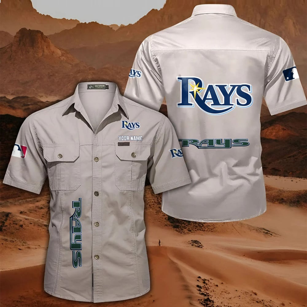 LIMITED EDITION - NEW CUSTOMIZED MLB21 TBR TAMPA BAY RAYS MEN'S CARGO SHIRT