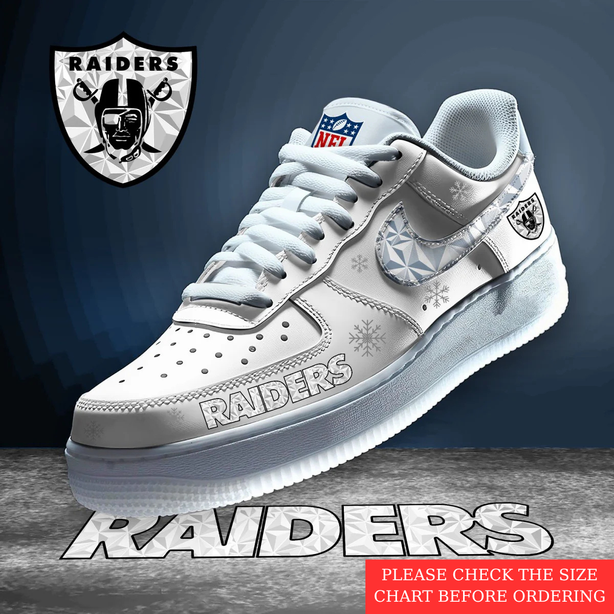 LIMITED EDITION - NEW CUSTOMIZED NFL07 LVR LAS VEGAS RAIDERS AF1 SHOES