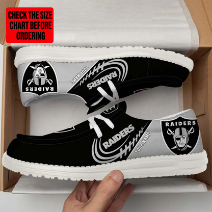 [SPECIAL OFFER] NEW CUSTOMIZED NFL07 LVR LAS VEGAS RAIDERS LOAFER SHOES