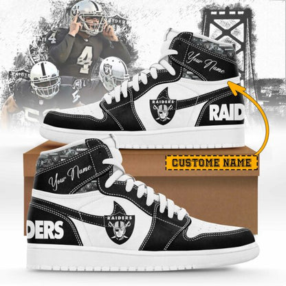 LIMITED EDITION - NEW CUSTOMIZED NFL07 LVR LAS VEGAS RAIDERS AIR JORDAN SNEAKERS