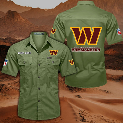 SPECIAL EDITION - NEW CUSTOMIZED NFL12 WTC WASHINGTON COMMANDERS MUTICOLOR MEN'S CARGO SHIRT