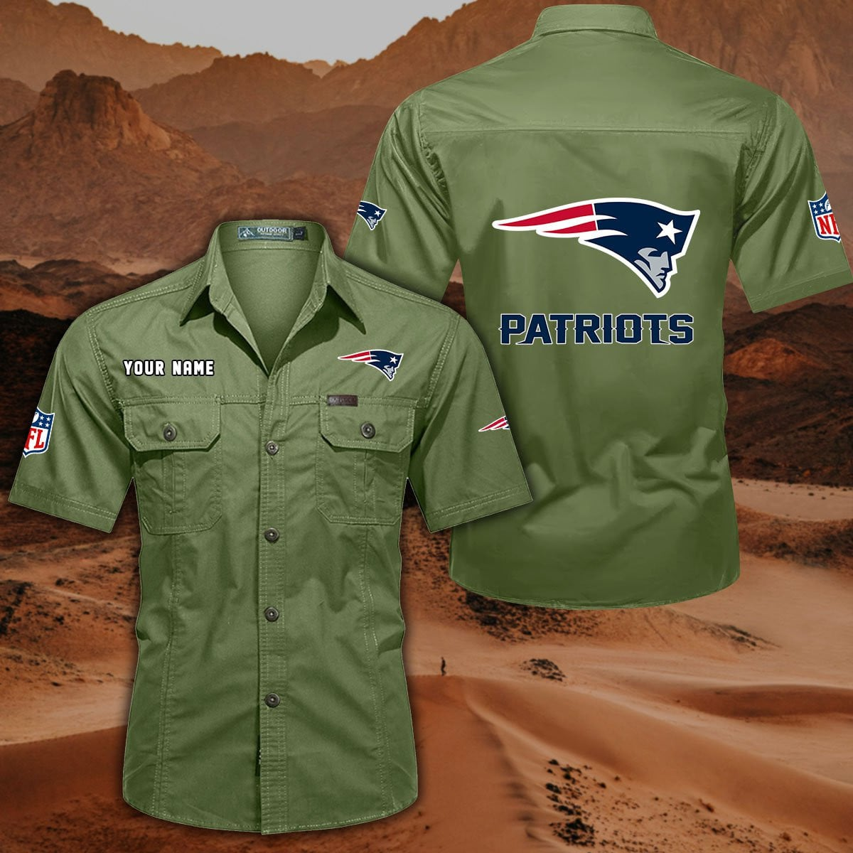 SPECIAL EDITION - NEW CUSTOMIZED NFL27 NEP NEW ENGLAND PATRIOTS MUTICOLOR MEN'S CARGO SHIRT