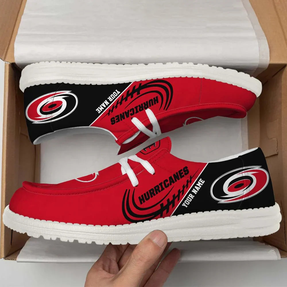 [SUPER SALE] NEW CUSTOMIZED NHL07 CLH CAROLINA HURRICANES PREMIUM LOAFER SHOES
