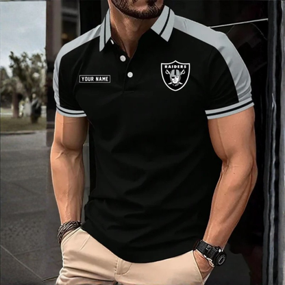 [SPECIAL OFFER] NEW CUSTOMIZED NFL07 LVR LAS VEGAS RAIDERS POLO SHIRT
