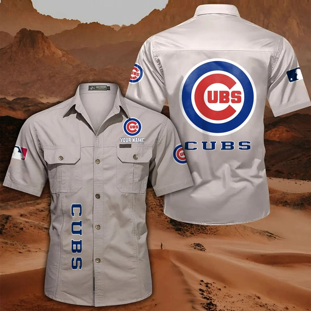 LIMITED EDITION - NEW CUSTOMIZED MLB04 CCS CHICAGO CUBS MEN'S CARGO SHIRT