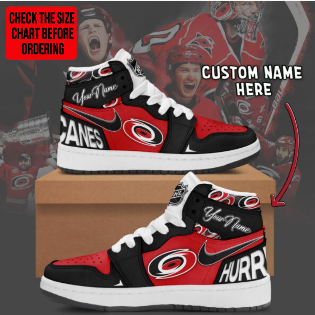 LIMITED EDITION - NEW CUSTOMIZED NHL07 CLH CAROLINA HURRICANES AIR JORDAN SNEAKERS
