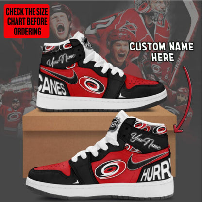 LIMITED EDITION - NEW CUSTOMIZED NHL07 CLH CAROLINA HURRICANES AIR JORDAN SNEAKERS