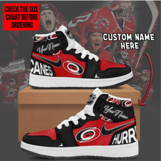 LIMITED EDITION - NEW CUSTOMIZED NHL07 CLH CAROLINA HURRICANES AIR JORDAN SNEAKERS