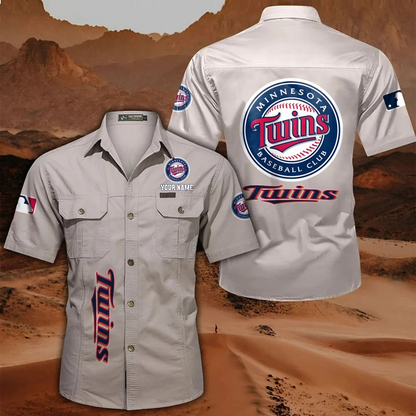LIMITED EDITION - NEW CUSTOMIZED MLB22 MTS MINNESOTA TWINS MEN'S CARGO SHIRT