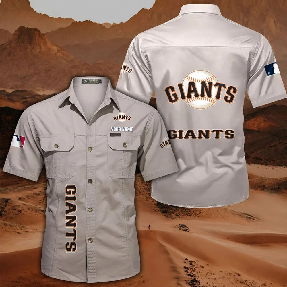 LIMITED EDITION - NEW CUSTOMIZED MLB06 SFG SAN FRANCISCO GIANTS MEN'S CARGO SHIRT
