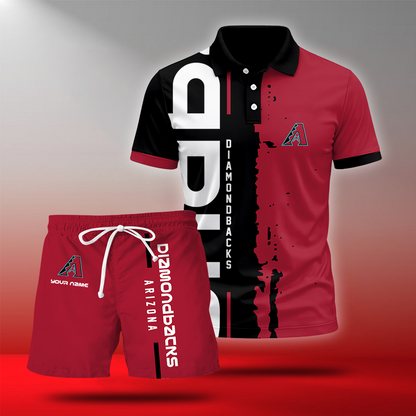 LIMITED EDITION - NEW CUSTOMIZED MLB07 ADS ARIZONA DIAMONDBACKS POLO & SHORT PANTS SET